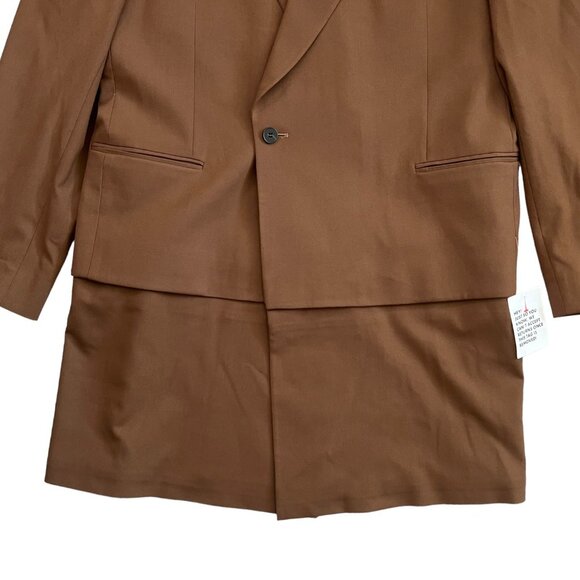 Asos Mens Longline One Button Blazer Brown 46 Regular NWOT Preppy‎ Academia Fall - Picture 9 of 16